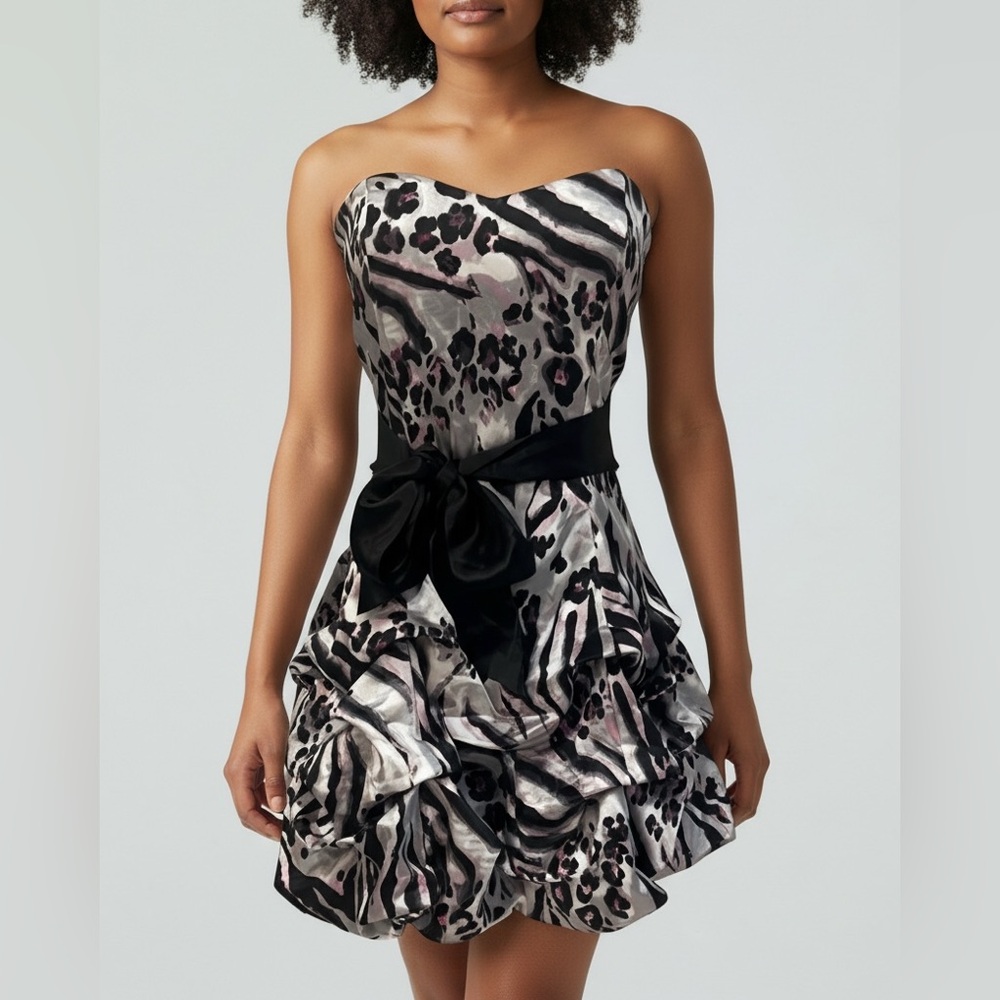 Ruby Rox strapless bubble mini dress 80s inspired